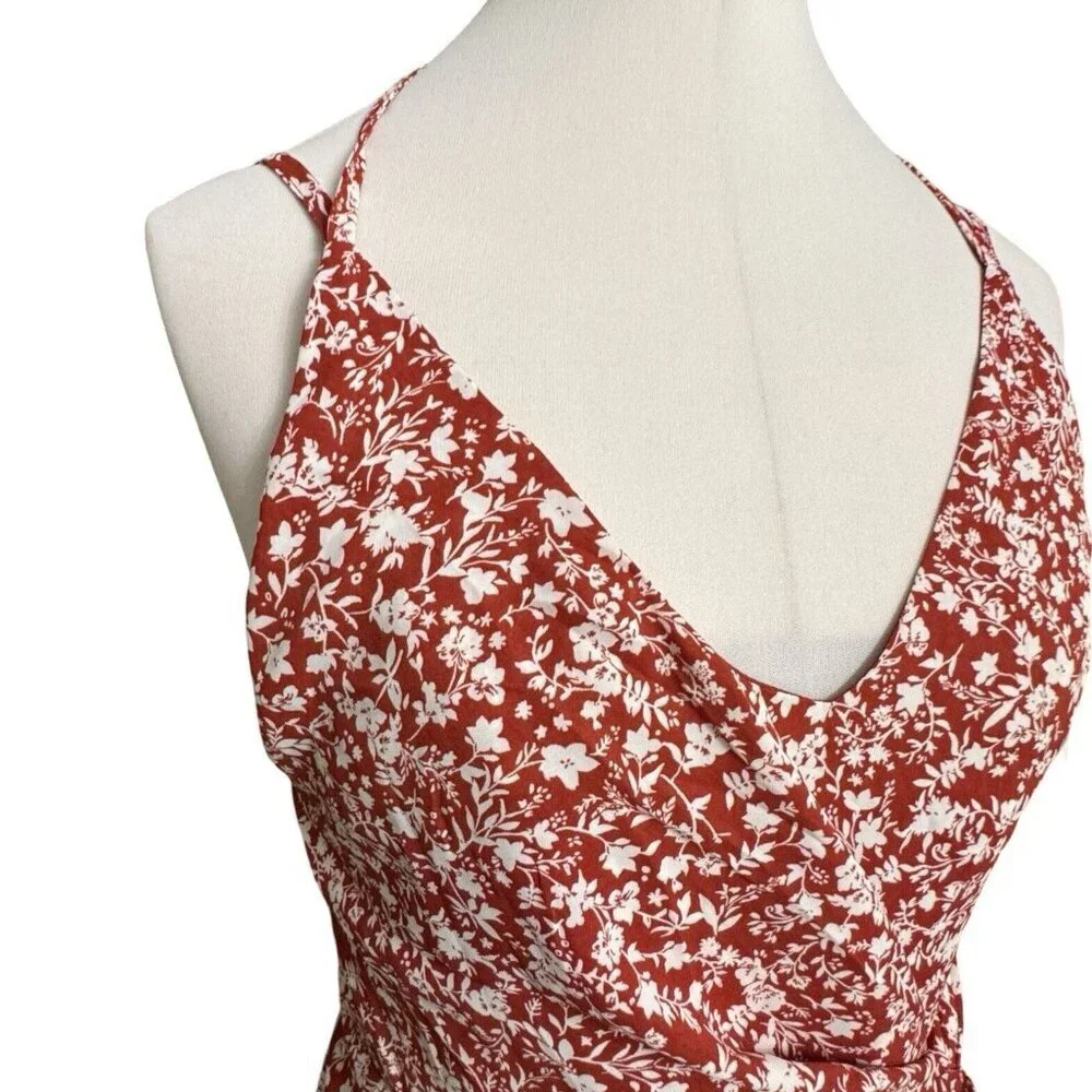 HYFVE HYFVE HYFVE Double Strap Floral Backless Dress Women's Medium‎ Rust NEW - Picture 7 of 16